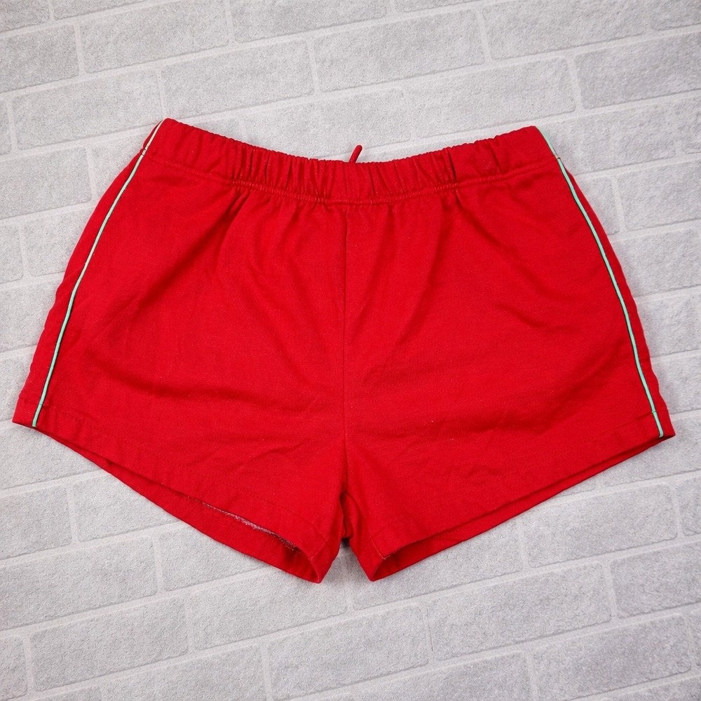 Vintage 80s Rawlings Shorts Mens XL Red Athletic Activewear‎ Gym Retro Piping